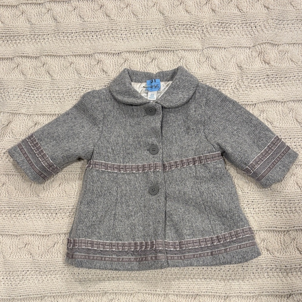 The Children's Place Gray Pea Coat for Baby Girl 0-6 months